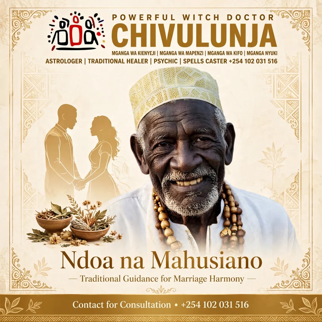 POWERFUL WITCH DOCTOR CHIVULUNJA ☎️+254102031516 FOR QUICK RELIABLE SOLUTIONS THAT WORK. Mganga wa Mapenzi, Mganga wa Kienyeji, Mganga,, Sangoma – Powerful Best Traditional Medicine Man and Astrologer - POWERFUL WITCH DOCTOR CHIVULUNJA ☎️+254102031516 FOR QUICK RELIABLE SOLUTIONS
