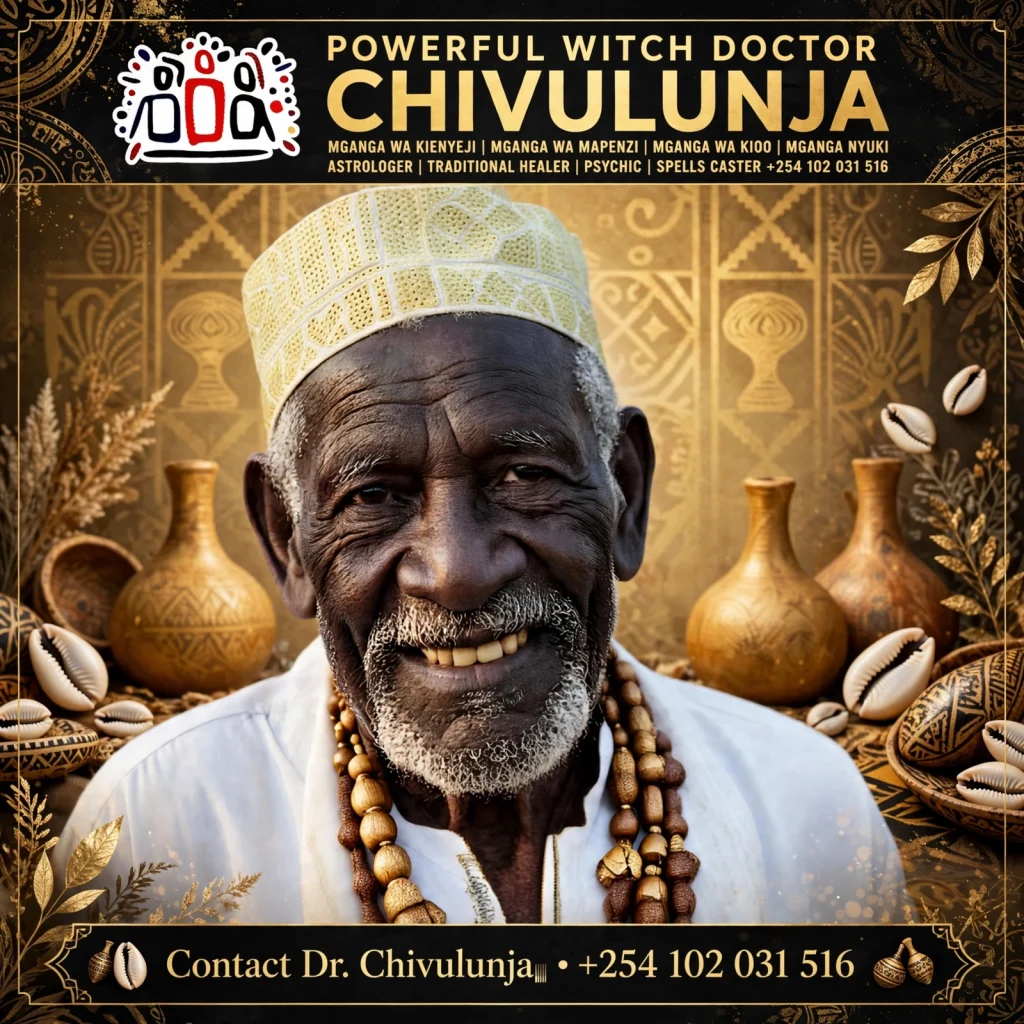 POWERFUL WITCH DOCTOR CHIVULUNJA ☎️+254102031516 FOR QUICK RELIABLE SOLUTIONS THAT WORK. Mganga wa Mapenzi, Mganga wa Kienyeji, Mganga,, Sangoma – Powerful Best Traditional Medicine Man and Astrologer - POWERFUL WITCH DOCTOR CHIVULUNJA ☎️+254102031516 FOR QUICK RELIABLE SOLUTIONS